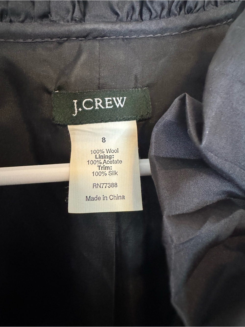 J. Crew Black Wool Ruffle-Trim Jacket - Picture 4 of 4